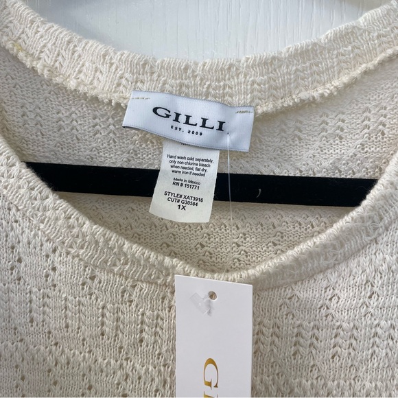 Gilli Cream Ruffle Knit Tank Top - Picture 2 of 4